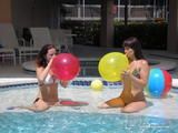 Two girls at the pool