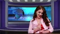 News Anchor Exposed on Live Broadcast - OUR TOPLESS STORY TONIGHT - Terra Mizu