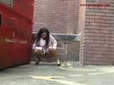 016112 Eve Takes A Risky Pee Beside A Dumpster