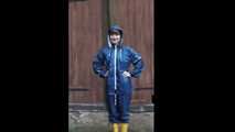 Our new Model in Miss Clara in blue AGU raingear