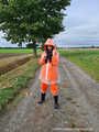 Miss Amira in AGU Adidas rain suit and transparent rain gear