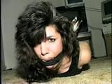 35 YEAR OLD ITALIAN HAIRDRESSER IS MOUTH STUFFED, CLEAVE GAGGED & HOG-TIED WITH THIN BROWN RAWHIDE (D59-9)