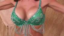 Harem Beauty Dances in Emerald Green Costume - Alexis Taylor