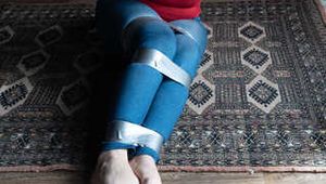 Anija in taped up in Turtleneck and Barefeet