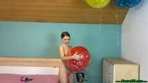 full nude helium preparation of U16 *HB* balloons with a sexy popping end