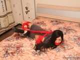 Marvita - Raven-haired hottie's red hot hogtie experience