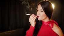 Seductive woman Tanya adores smoking a 120mm cigarette with a holder