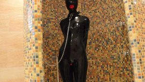 Rubberdoll in the shower