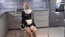 Miss Francine is dressed as a sexy french maid and gets bound and gagged on a chair