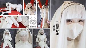 Xiaomeng White Latex Nun in CO2 Hell