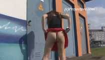 062003  Melina Pees By The Electricity Sub-Station