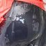 Mara wearing a very old red oldschool shiny nylon rain jacket and a black rain pants taking a shower (Pics)