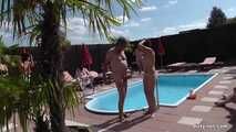 Jasmin Babe fucks in the nudist villa by the pool