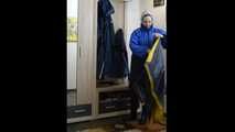 Lady Nadja testing some nylon raingear and selfbondage (3 videos)
