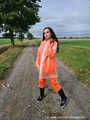 Miss Amira in AGU Adidas rain suit and transparent rain gear