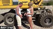 Slut fucked on Construction Site