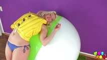 35 Angel becomes one with her beach ball 