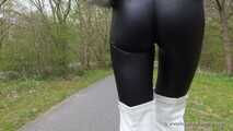 Strolling in black leggings and old overknees, 2nd part