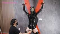 Xiaomeng in New Black Latex Suit and Pinhole Hood