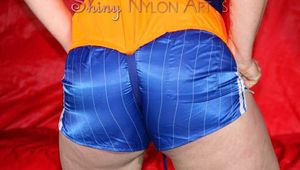 ***HOT HOT HOT JILL DIAMOND*** wearing a sexy bra and a shiny nylon shorts and putting on a life jacket enjoying the feeling of the straps (Pics)