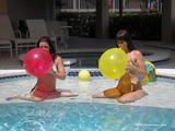 Two girls at the pool