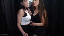 Ksenia and Lera are smoking 120mm cigarettes together