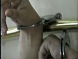 18 Yr OLD LATINA ZARR TAPES UP, STUFFS HER MOUTH, CLEAVE GAGS, & HANDCUFFS HERSELF TO A BRASS BED (D51-17)