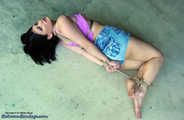 Barefoot Hogtie in the Garage for Jade Indica