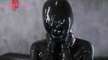 Xiaomeng in New Black Latex Suit and Pinhole Hood