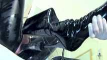 Mistress Tokyo - Rubber Domme with extreme boots and anal play 