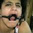 LATINA RING GAGGED, BALL-TIED, BLINDFOLDED, ACE BANDAGE GAGGED, TOE TIED & SPANKED (D32-12)