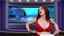 News Anchor Exposed on Live Broadcast - OUR TOPLESS STORY TONIGHT - Terra Mizu