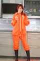 Miss Petra in AGU raingear (original AGU) and an exclusiv orange Adidas AGU raincoat layered over her raingear