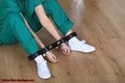 Jelena cuffed and ballgagged