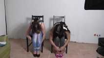 Josefine & Emilia toweltied to chair 2/2