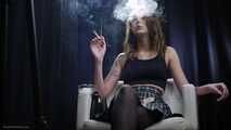 19 years old brunette is smoking 100mm cork cigarette 