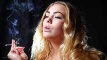 Nastya is smoking strong 120mm cigarette