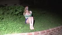 Captive Outside at Night - Lorelei Bound Barefoot