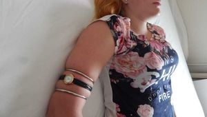 Upper arm watch and small tight rings for Janes soft upper arms