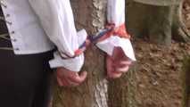 Soraya toweltied to a tree 2/2