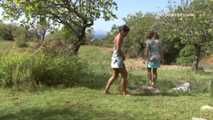 041005 Susana & Leticia Perform A Pee Duet In The Garden