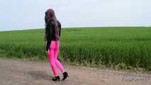 Spaziergang In Pink Spandex-Leggings