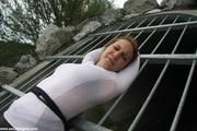 Gina outdoor handcuffed