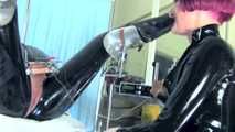 Mistress Tokyo - Rubber Domme with 12" Heel Fetish Boots, E-stim and Hitachi