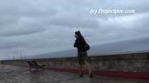 016213 Eve Takes A Pee On The Battlements Of Castello Montjuic