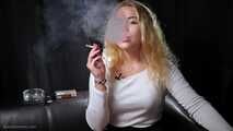 3 in 1 compilation of stunning blonde Nastya opens up while smoking on camera 