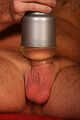 Liborio straight guy with hairy chest trying out fleshlight dildo for the first time