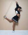 1328 Black Beauty in Goth Cheerleader Dangle