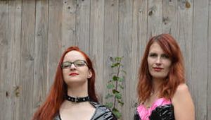 Our new Model in Miss Petra and Lady Nadja in shiny gothic dresses