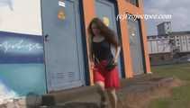 062003  Melina Pees By The Electricity Sub-Station